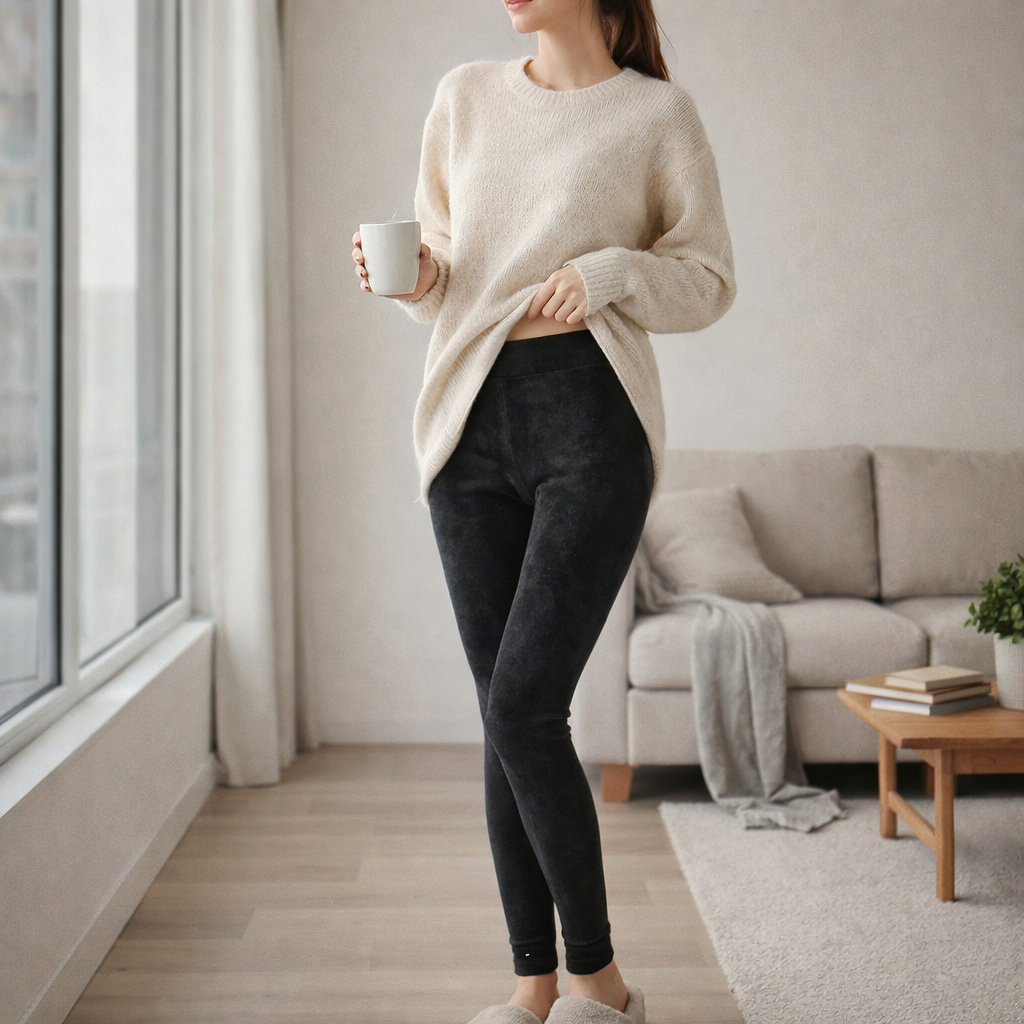 Thermal Leggings | Women, High Waisted, Velvet | Warm, Winter Wear