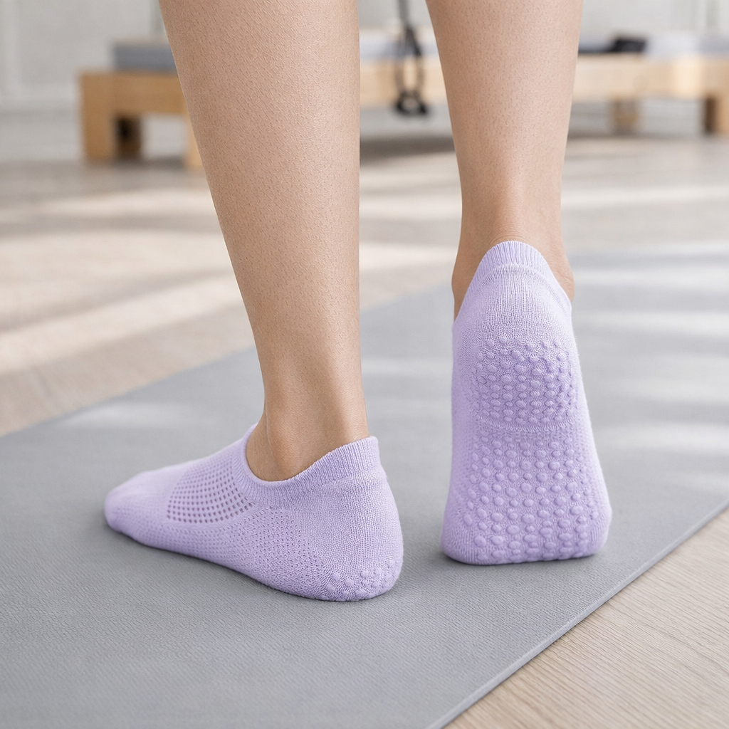 Grip Socks | Women Pilates Socks, Low Cut | Breathable Mesh