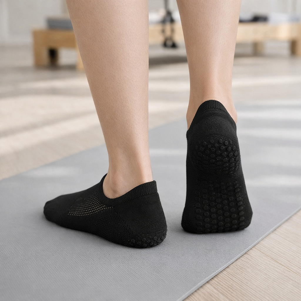 Grip Socks | Women Pilates Socks, Low Cut | Breathable Mesh