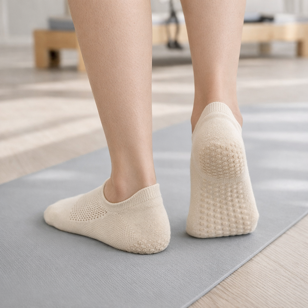 Grip Socks | Women Pilates Socks, Low Cut | Breathable Mesh