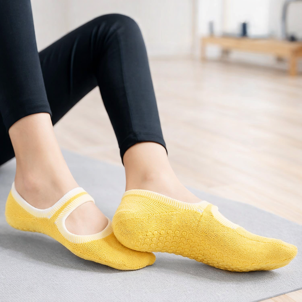 Pilates Socks | Plus Size, Non Slip Grip | Multi Color, Yoga Use