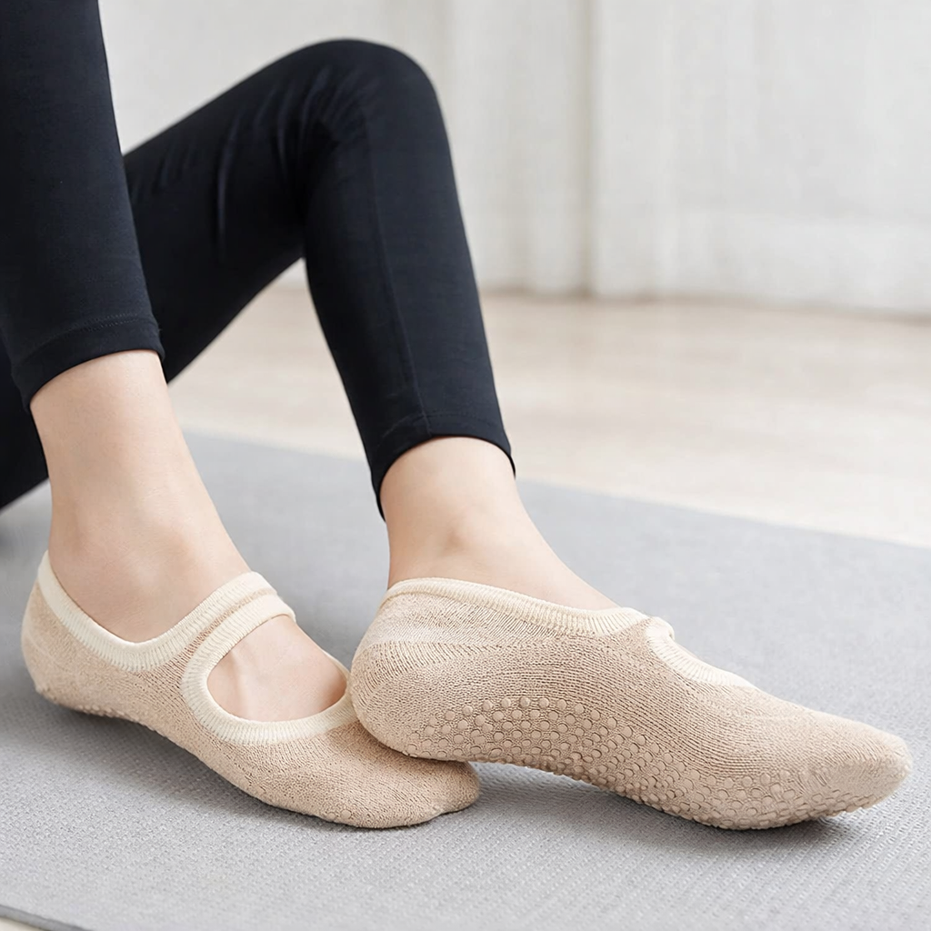 Pilates Socks | Plus Size, Non Slip Grip | Multi Color, Yoga Use