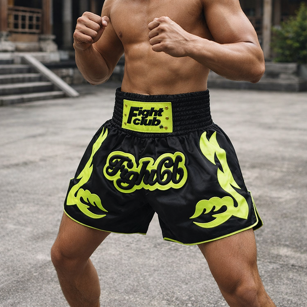 Muay Thai Shorts | Men's, Satin, Lightweight | Embroidered Style