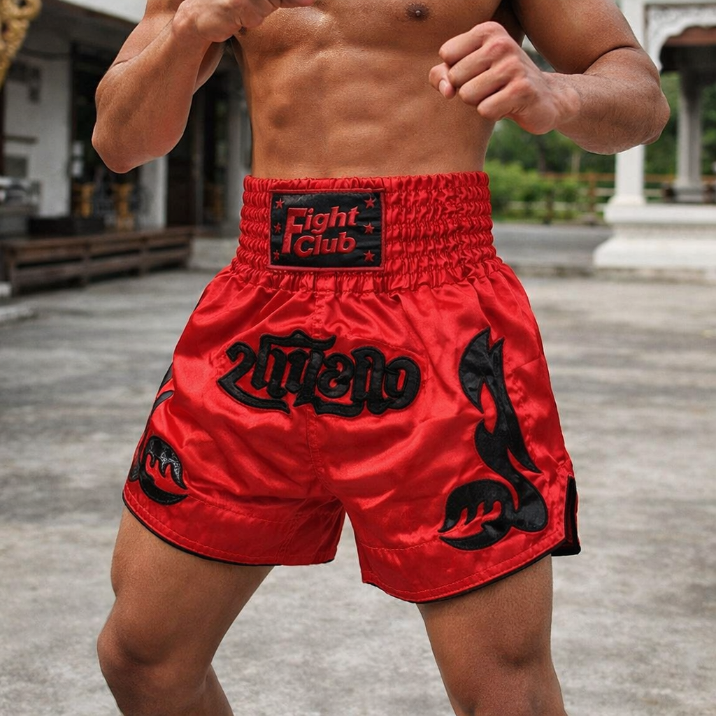 Muay Thai Shorts | Men's, Satin, Lightweight | Embroidered Style