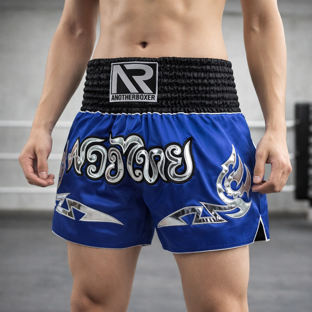 Muay Thai Shorts | Men's, Satin, Embroidered | Training Fightwear