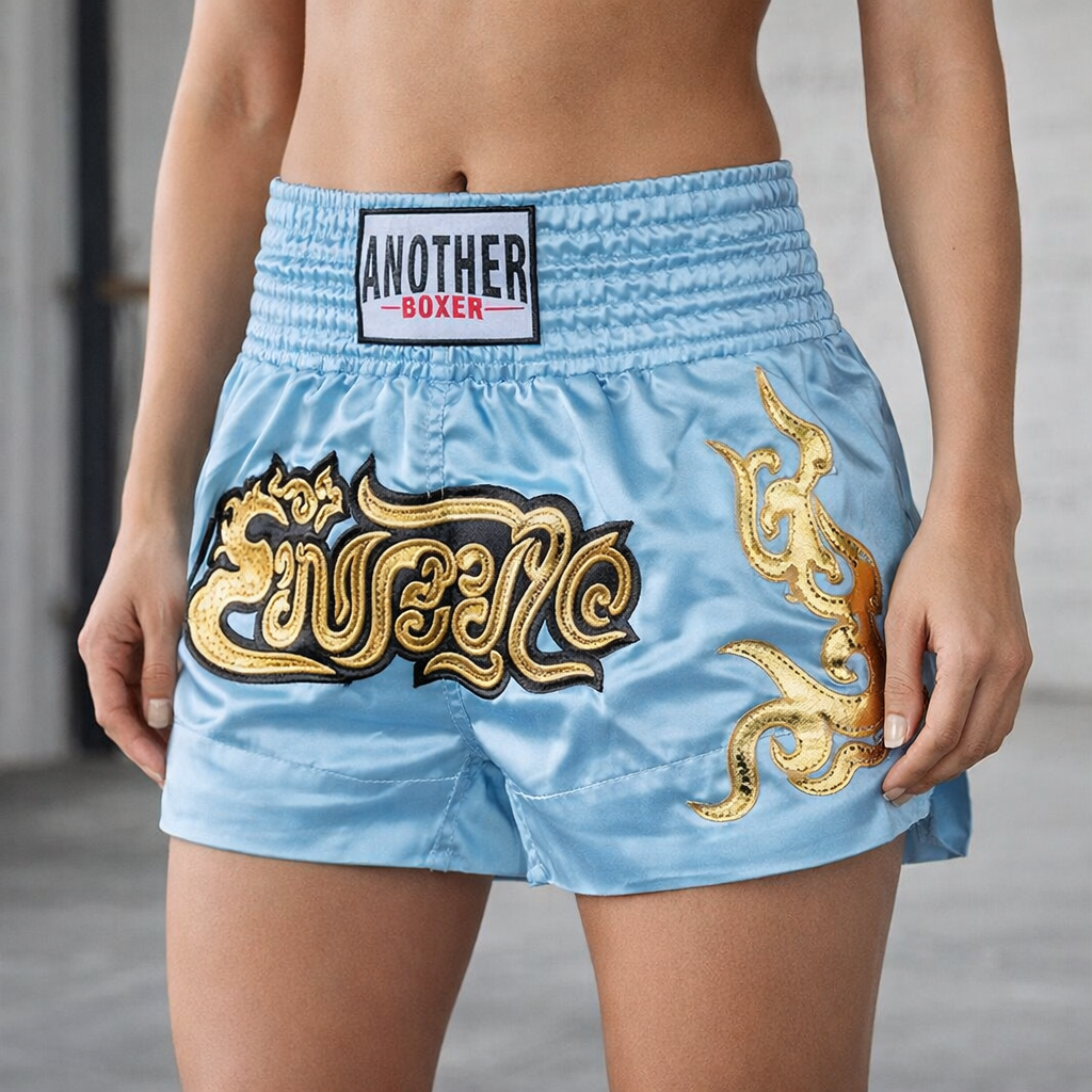 Muay Thai Shorts | Women's, Satin, Embroidered | Training Fightwear