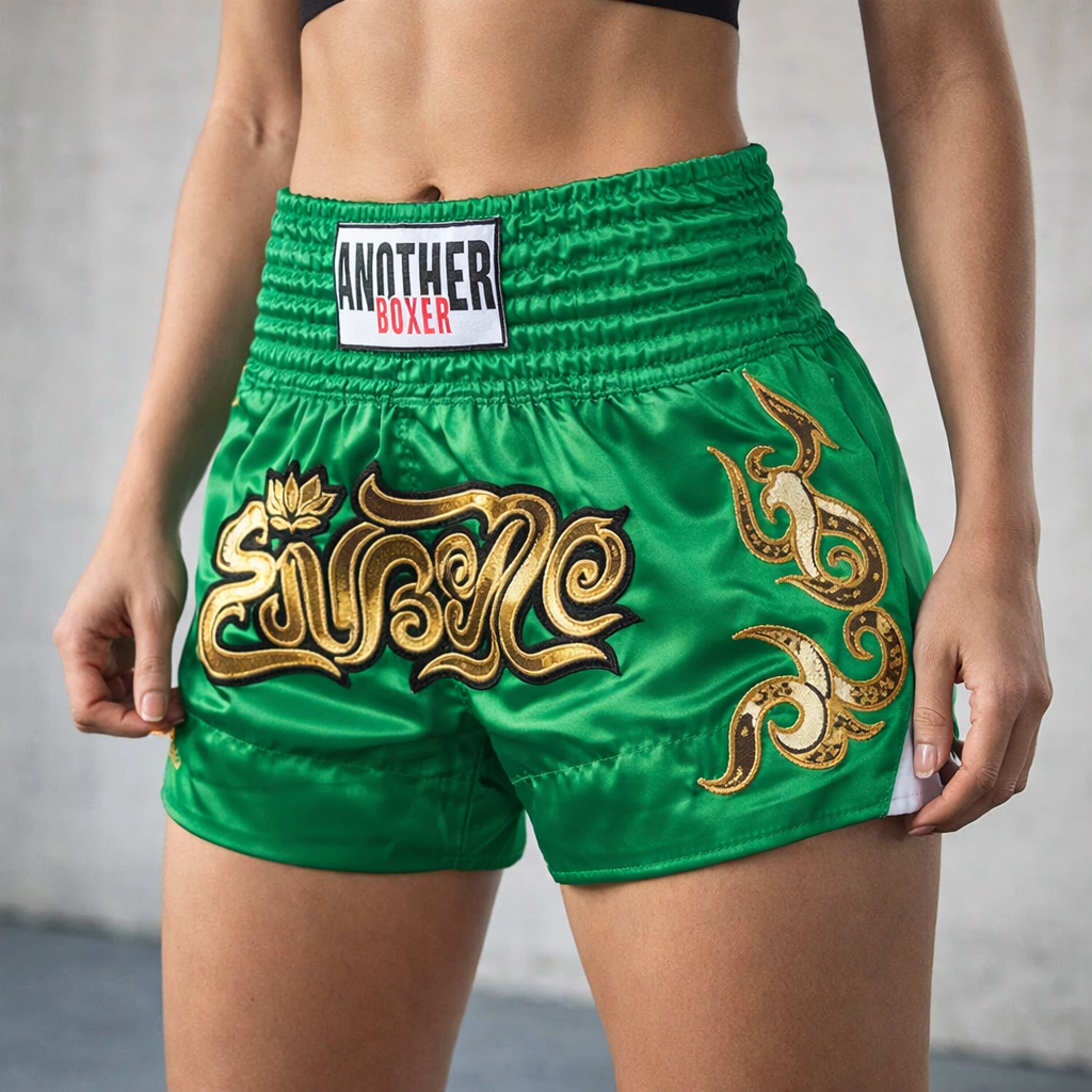 Muay Thai Shorts | Women's, Satin, Embroidered | Training Fightwear