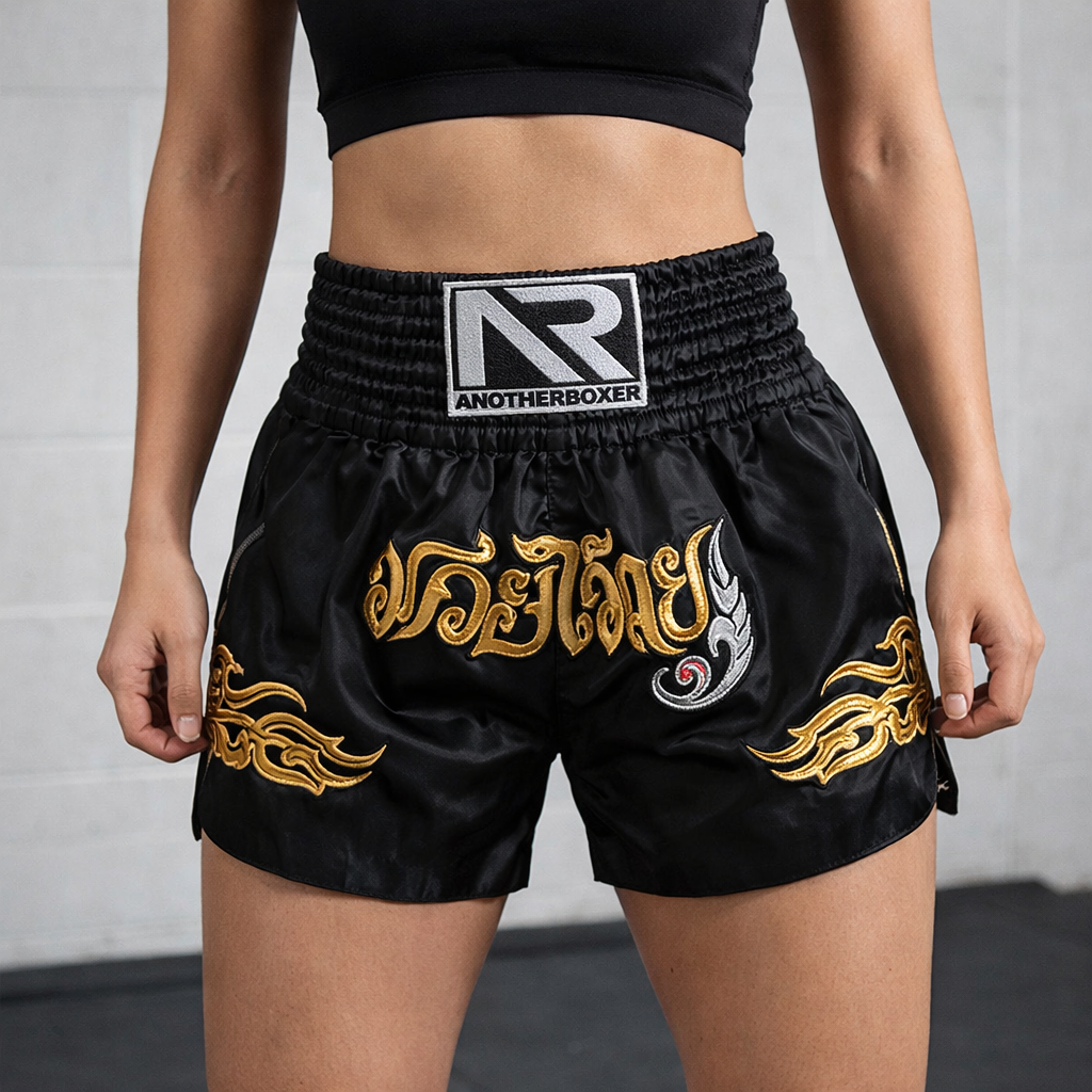 Muay Thai Shorts | Women's, Satin, Embroidered | Training Fightwear