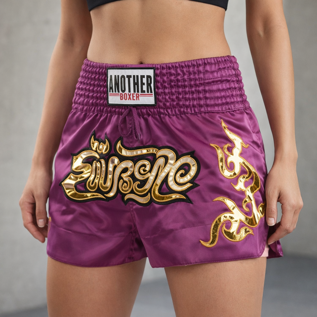 Muay Thai Shorts | Women's, Satin, Embroidered | Training Fightwear