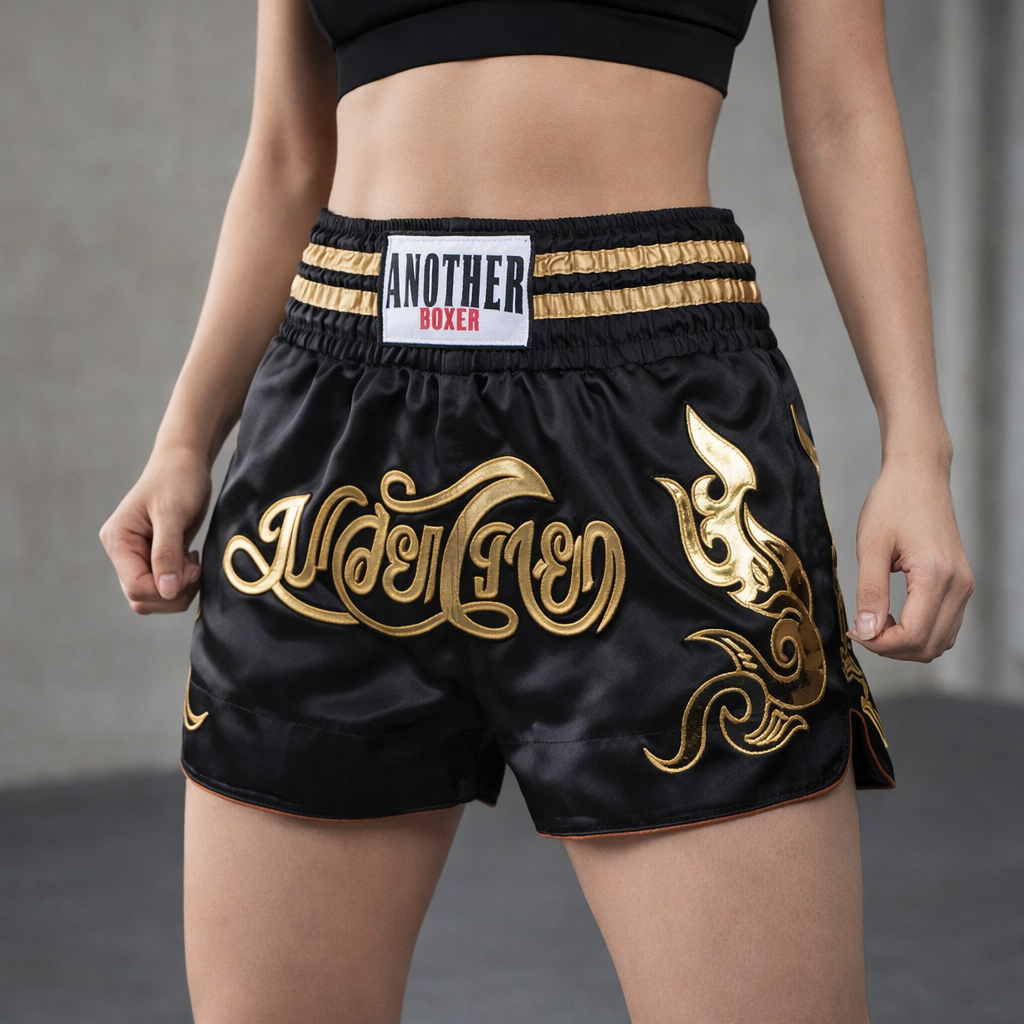 Muay Thai Shorts | Women's, Satin, Embroidered | Training Fightwear