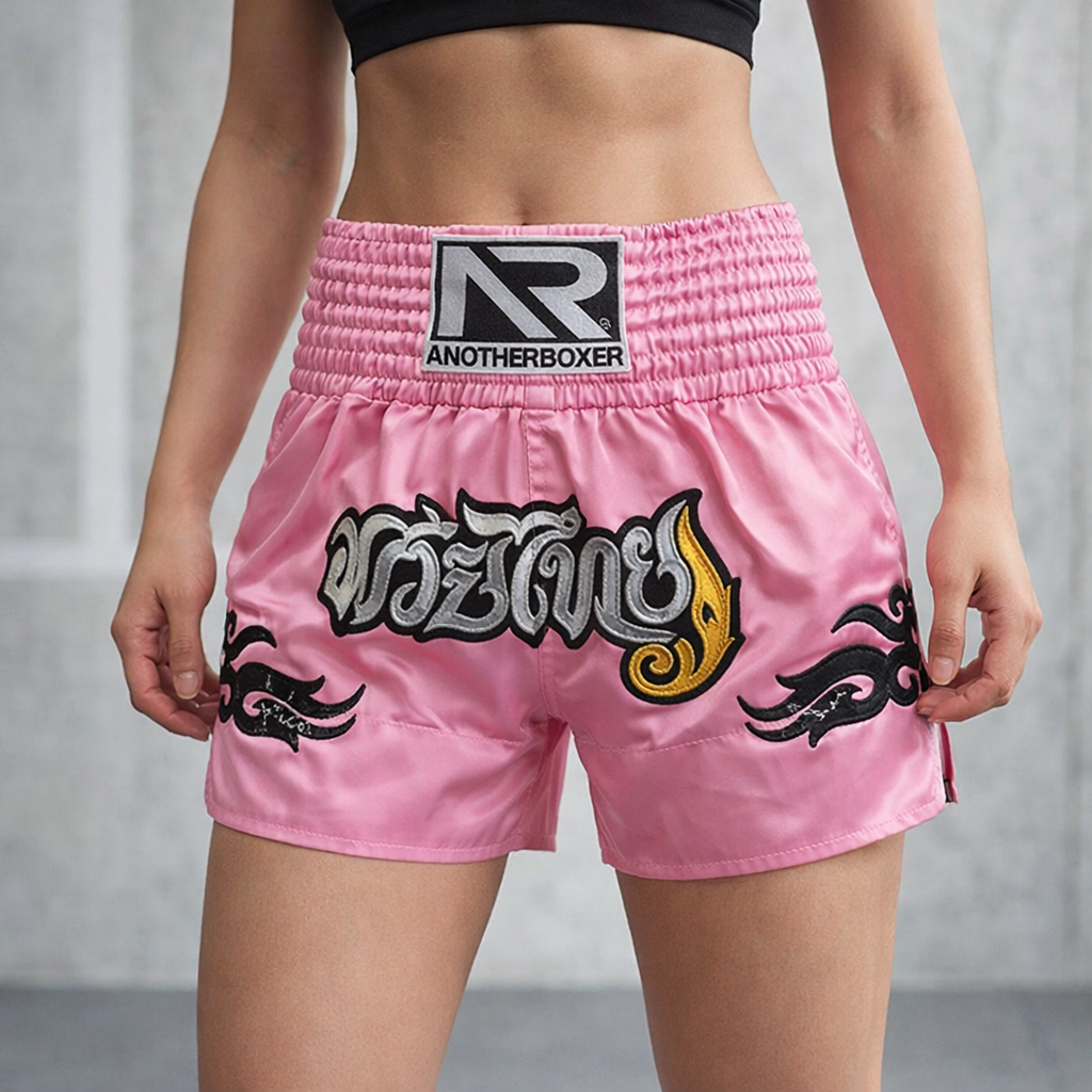 Muay Thai Shorts | Women's, Satin, Embroidered | Training Fightwear