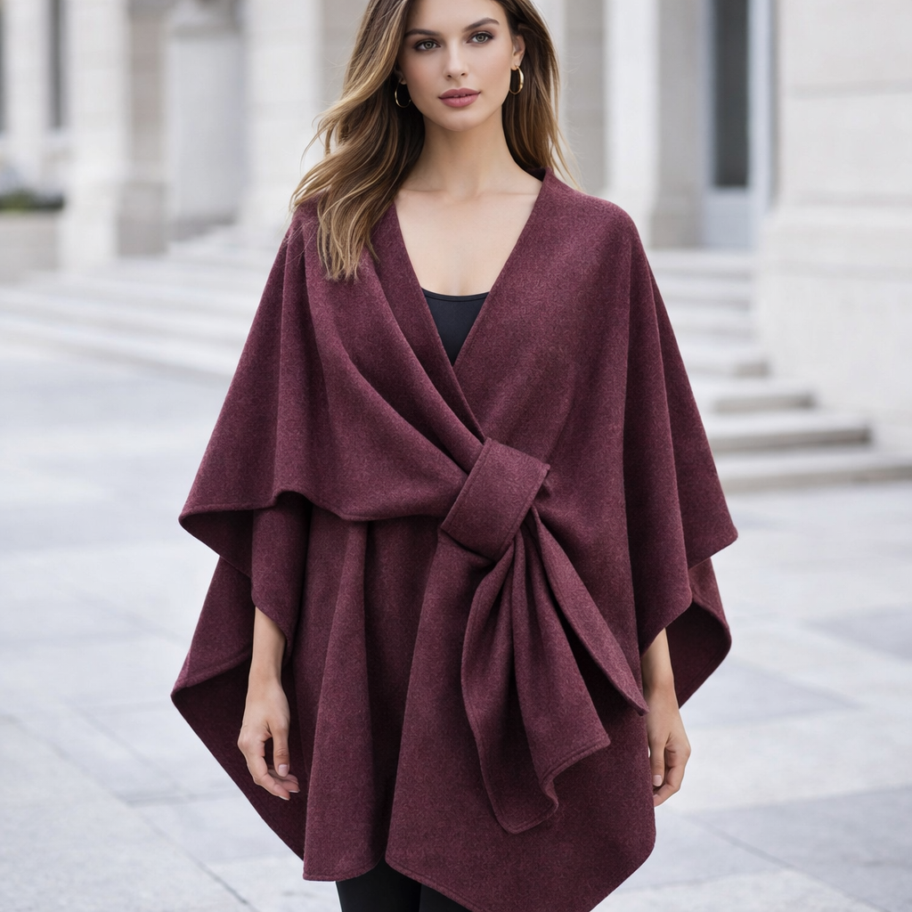 Oversized Poncho Sweater | Women's, Warm Knit | Wrap Style