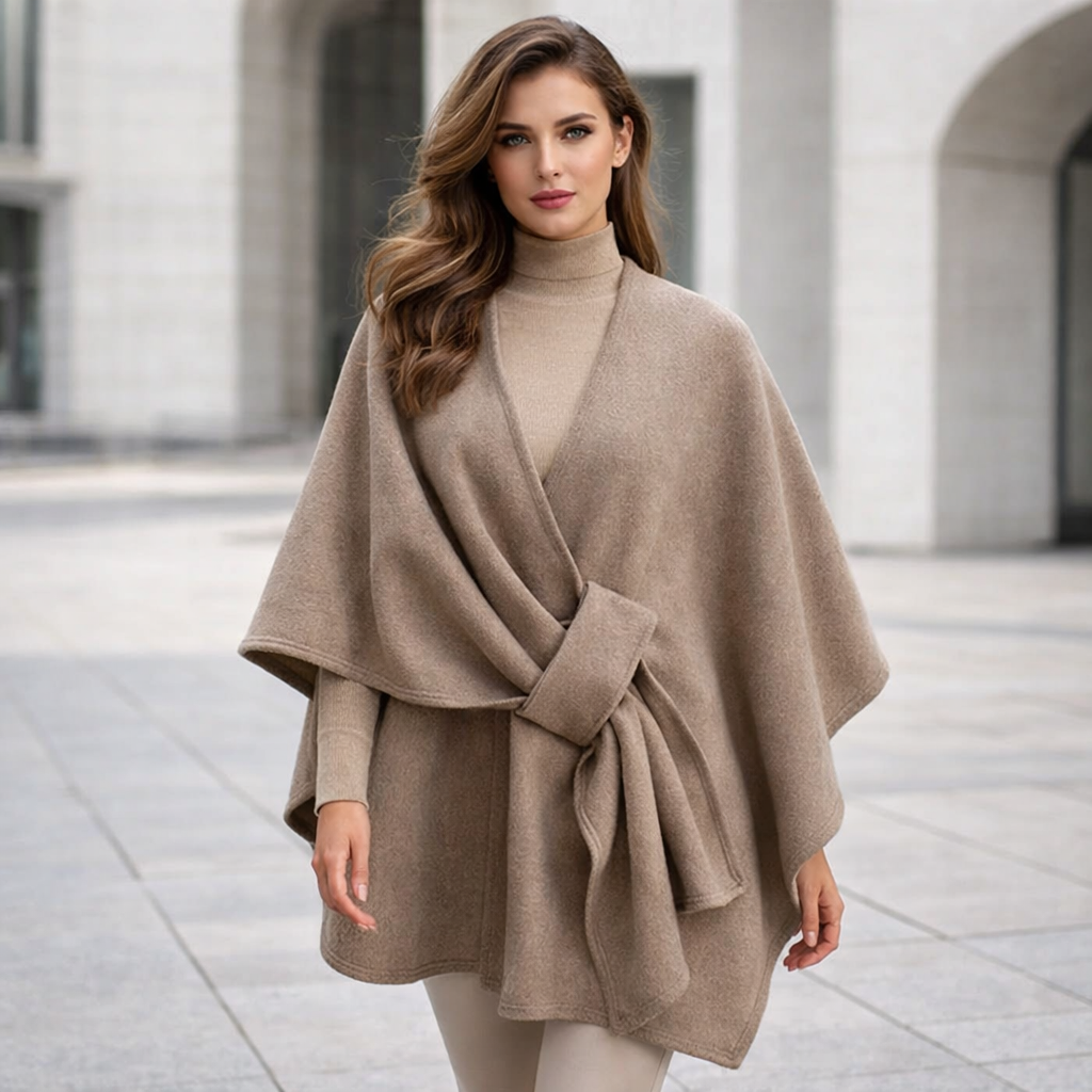 Oversized Poncho Sweater | Women's, Warm Knit | Wrap Style