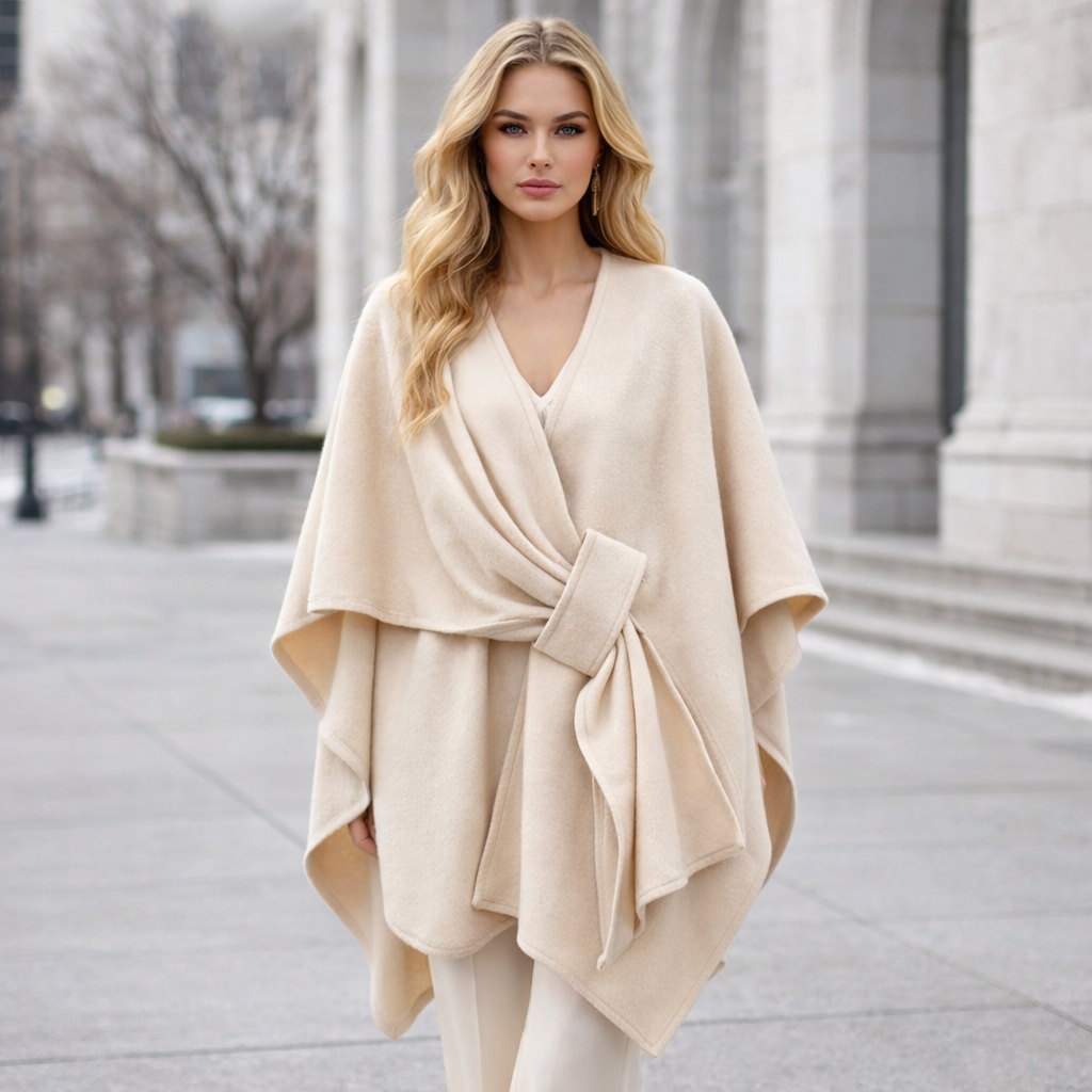 Oversized Poncho Sweater | Women's, Warm Knit | Wrap Style
