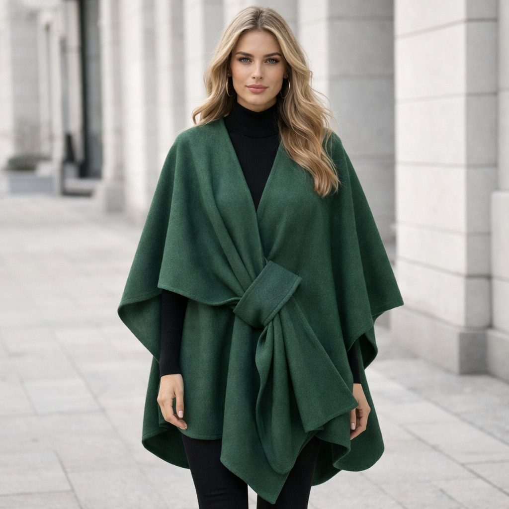 Oversized Poncho Sweater | Women's, Warm Knit | Wrap Style