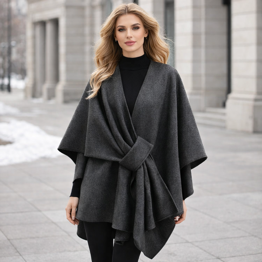 Oversized Poncho Sweater | Women's, Warm Knit | Wrap Style