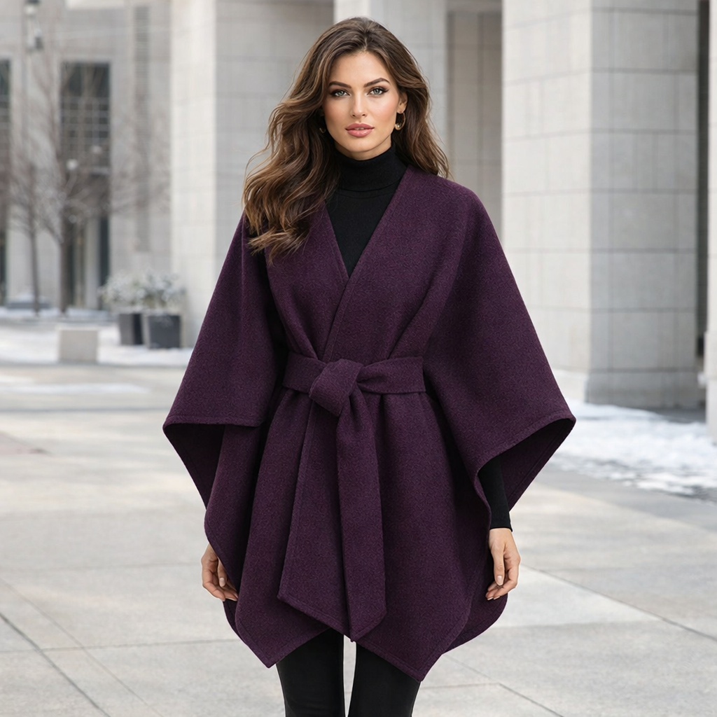Oversized Poncho Sweater | Women's, Warm Knit | Wrap Style