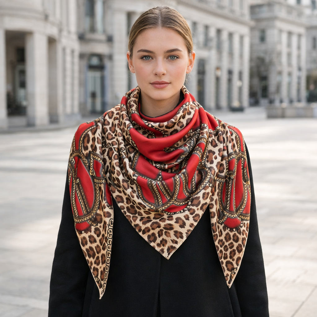 Animal Print Scarf | Women's, Cozy, Soft | Elegant Style