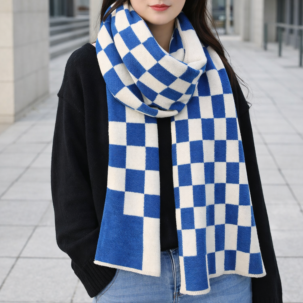 Checkered Winter Scarf | Women's, Cozy, Soft | Tartan Style