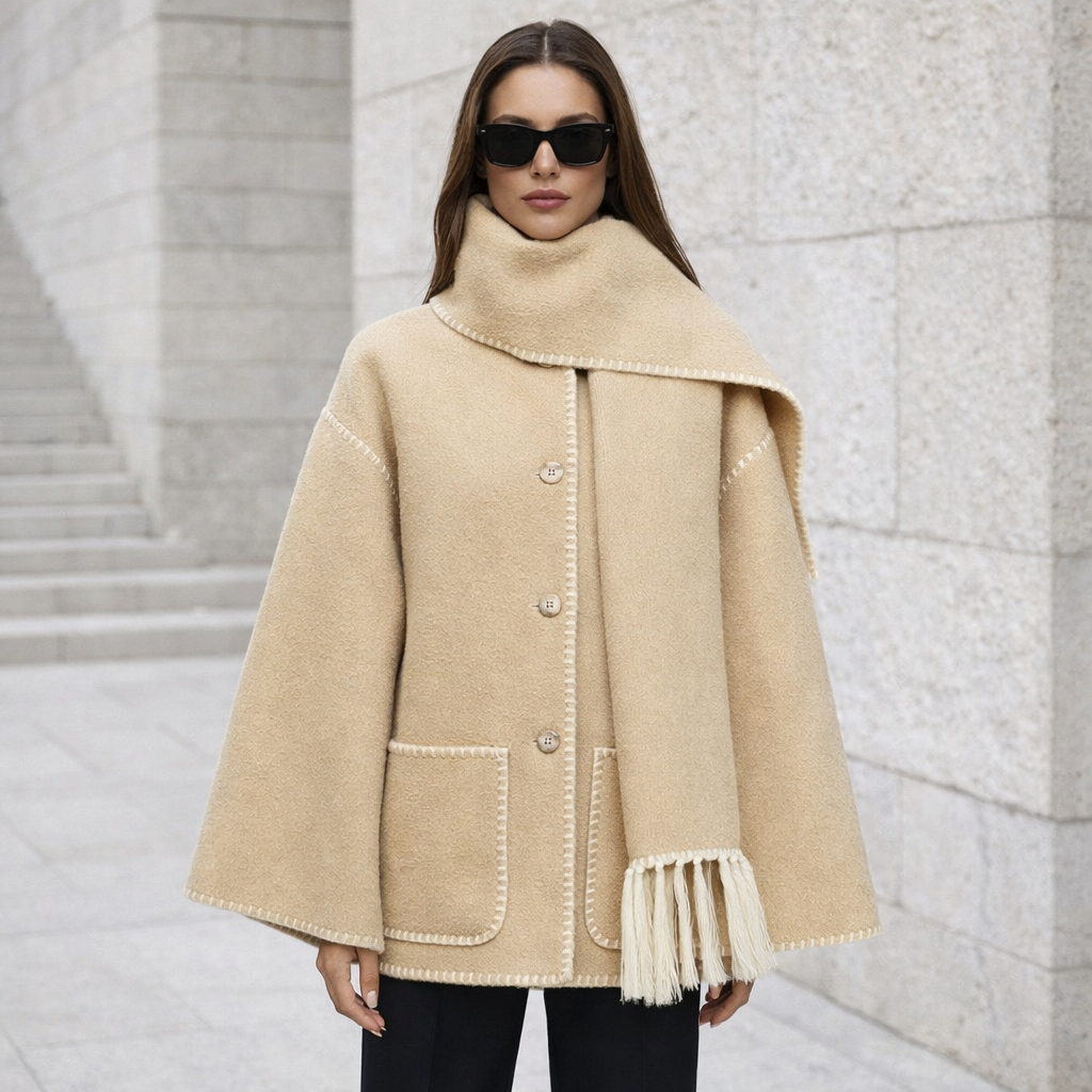 Women's Cape Jacket | Elegant, Warm | Scarf Style