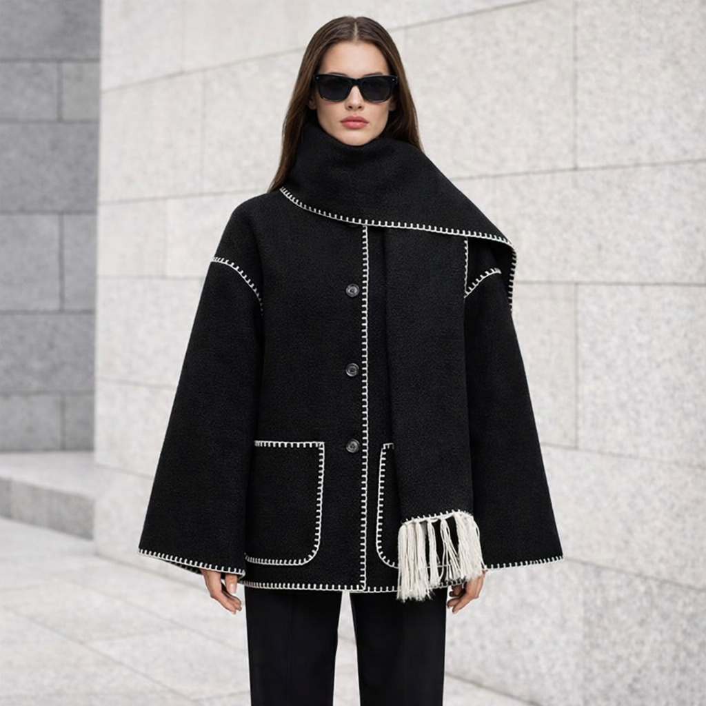 Women's Cape Jacket | Elegant, Warm | Scarf Style