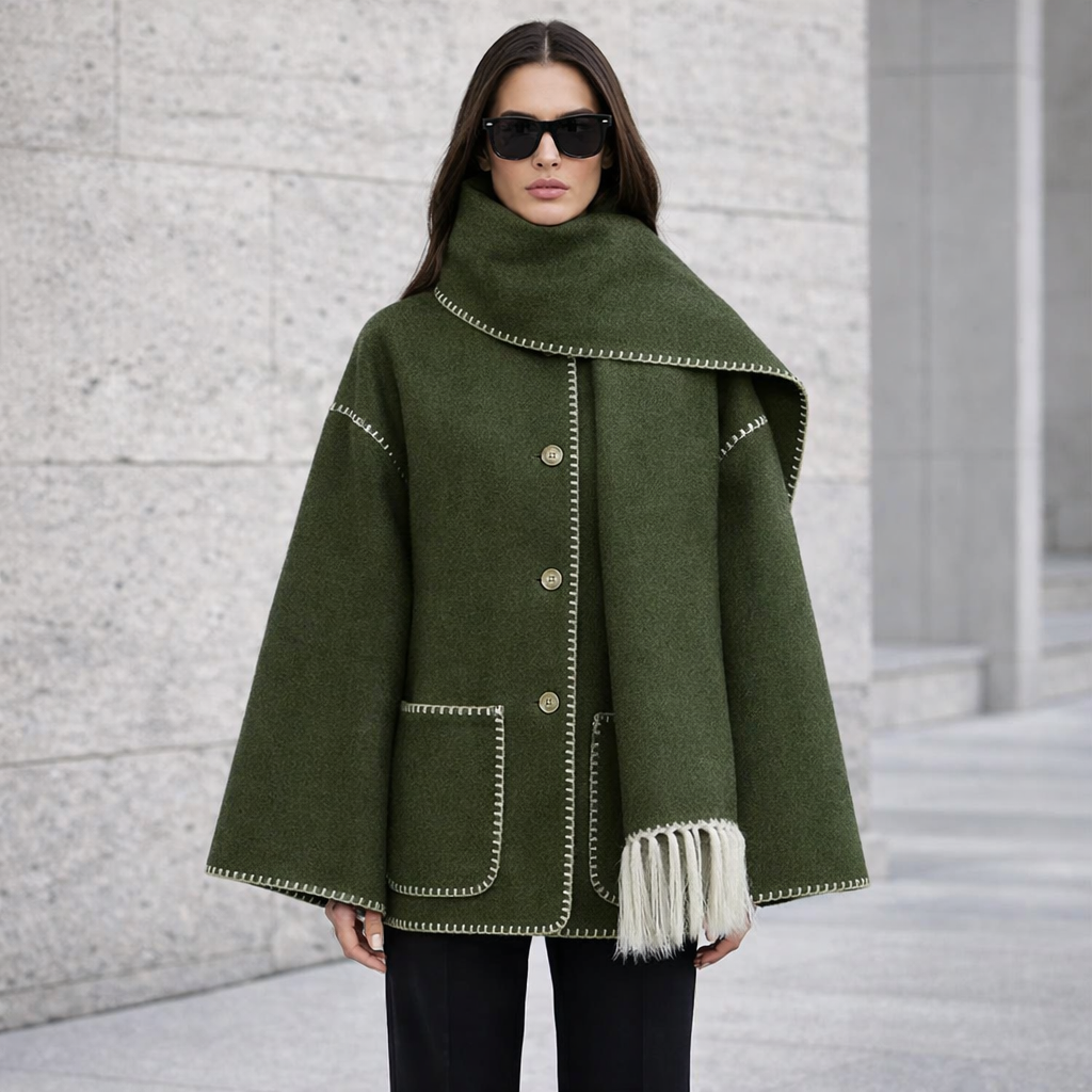 Women's Cape Jacket | Elegant, Warm | Scarf Style