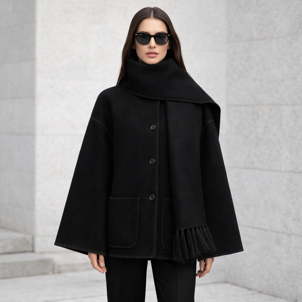 Women's Cape Jacket | Elegant, Warm | Scarf Style