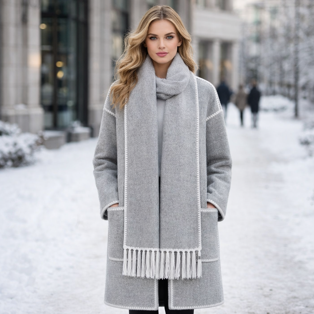 Women's Winter Coat | Elegant, Warm | Scarf Set