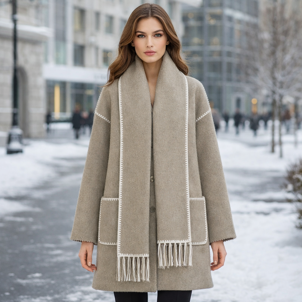 Women's Winter Coat | Elegant, Warm | Scarf Set