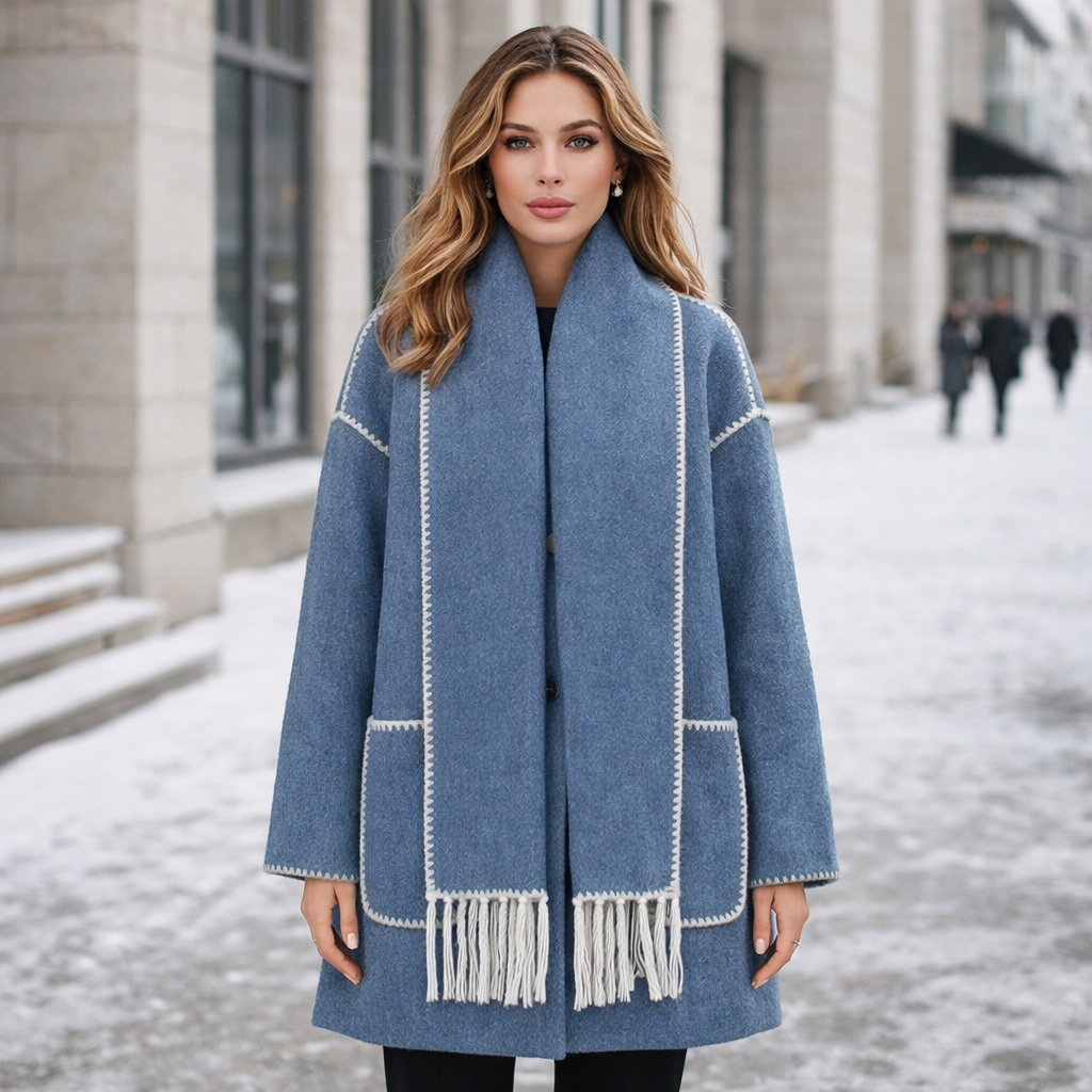 Women's Winter Coat | Elegant, Warm | Scarf Set