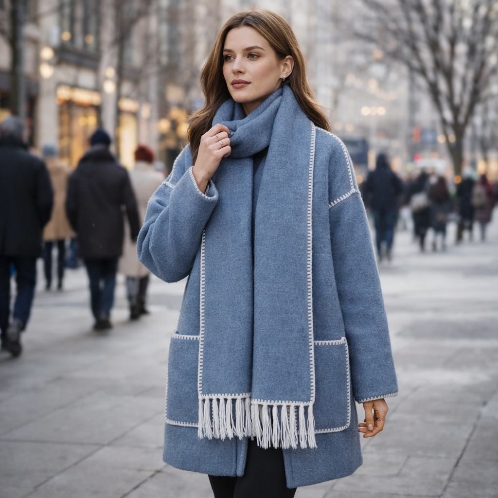 Women's Winter Coat | Elegant, Warm | Scarf Set