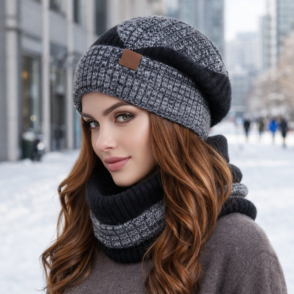 Beanie and Scarf Set | Women's, Winter, Warm | Knit Matching Set