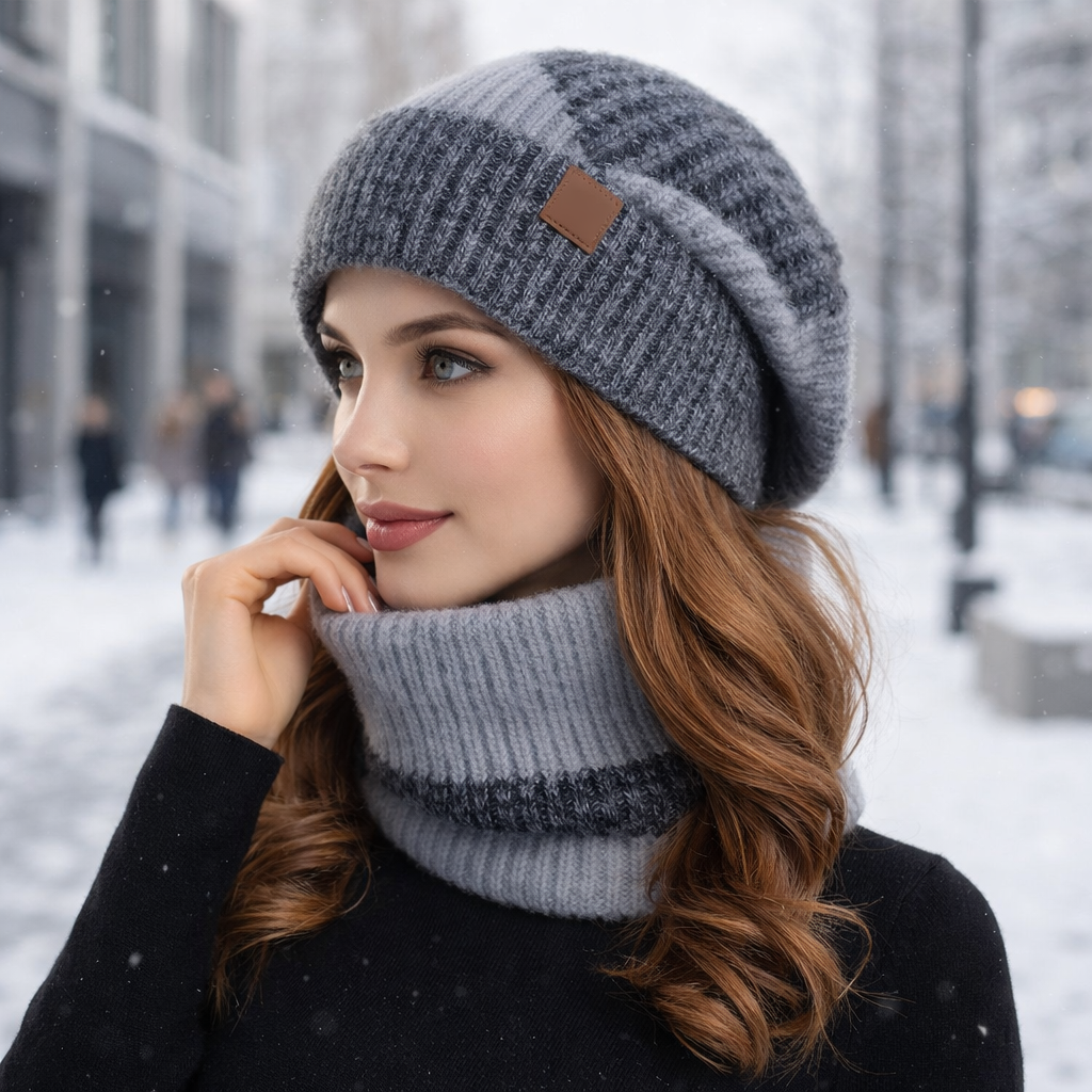Beanie and Scarf Set | Women's, Winter, Warm | Knit Matching Set