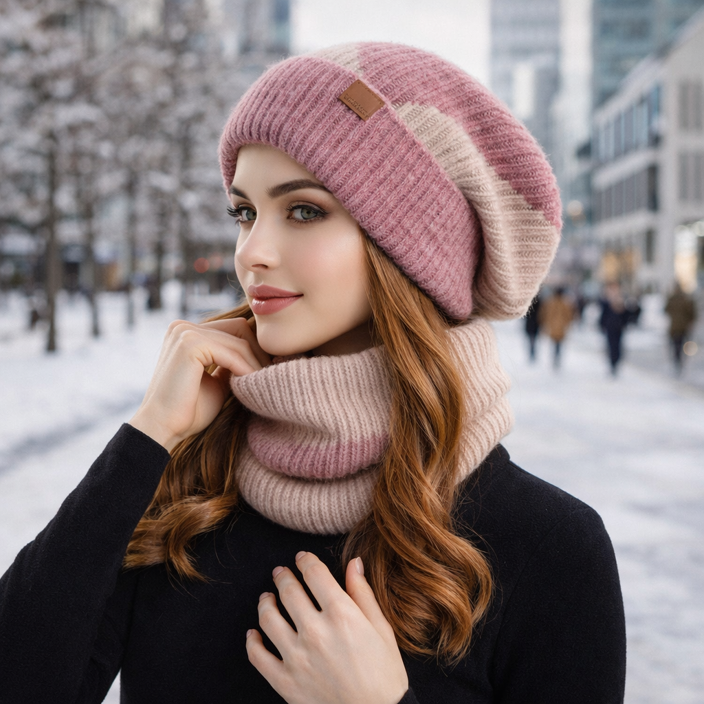 Beanie and Scarf Set | Women's, Winter, Warm | Knit Matching Set