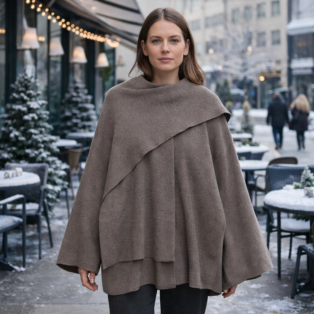 Women's Oversized Coat | Warm, Chunky Knit | Cozy Winter