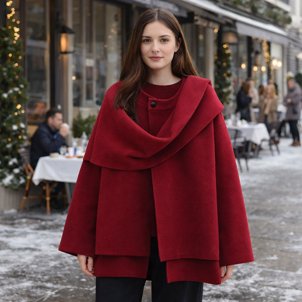 Women's Oversized Coat | Warm, Chunky Knit | Cozy Winter