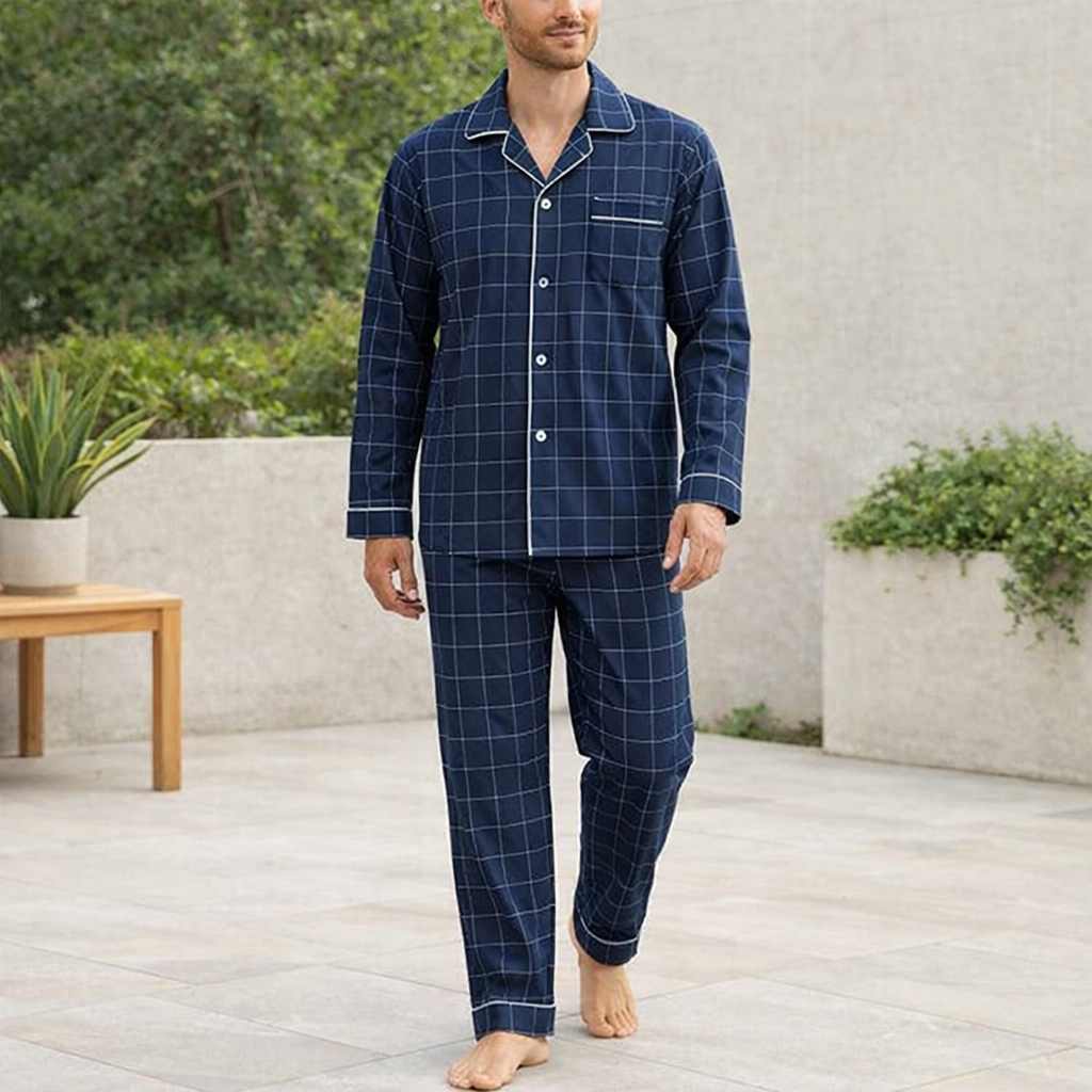Pyjama Set | Men's Button Up, Soft Fabric | Breathable Sleepwear