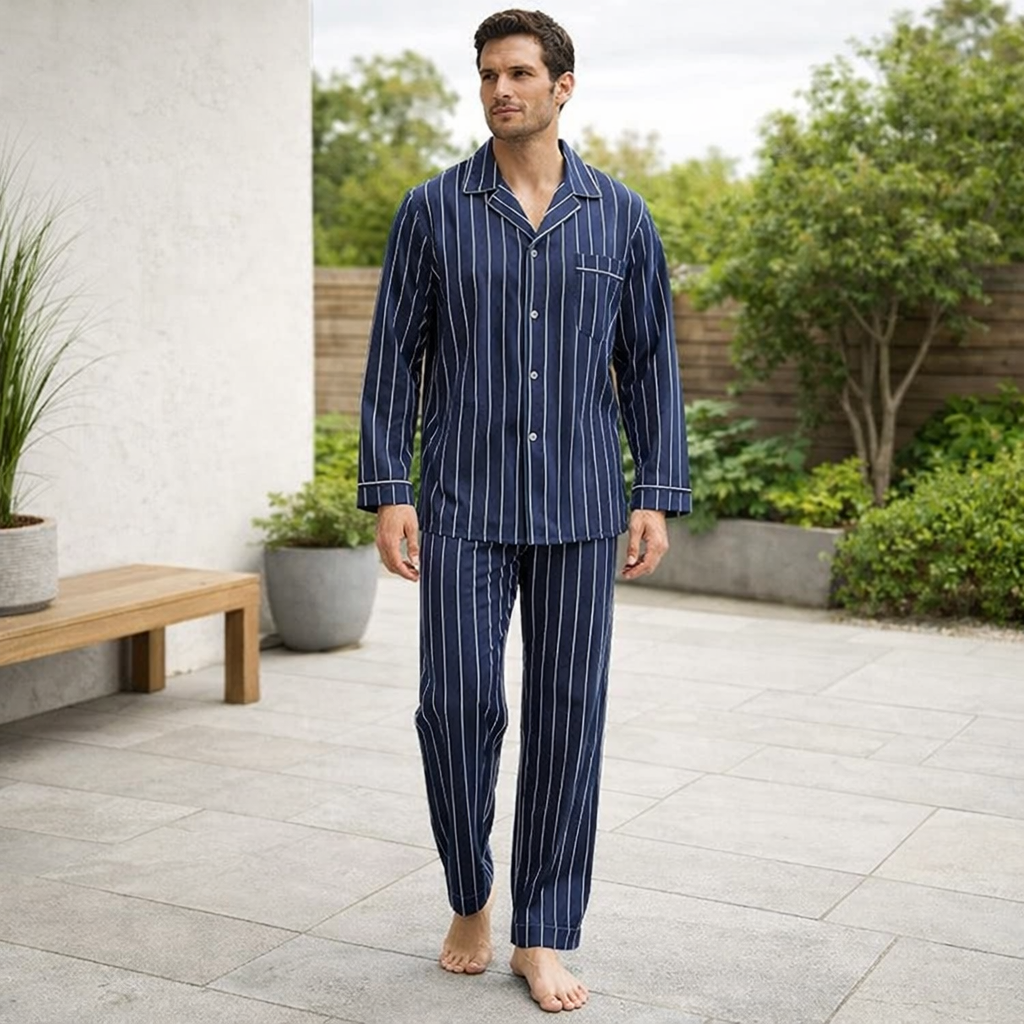 Pyjama Set | Men's Button Up, Soft Fabric | Breathable Sleepwear