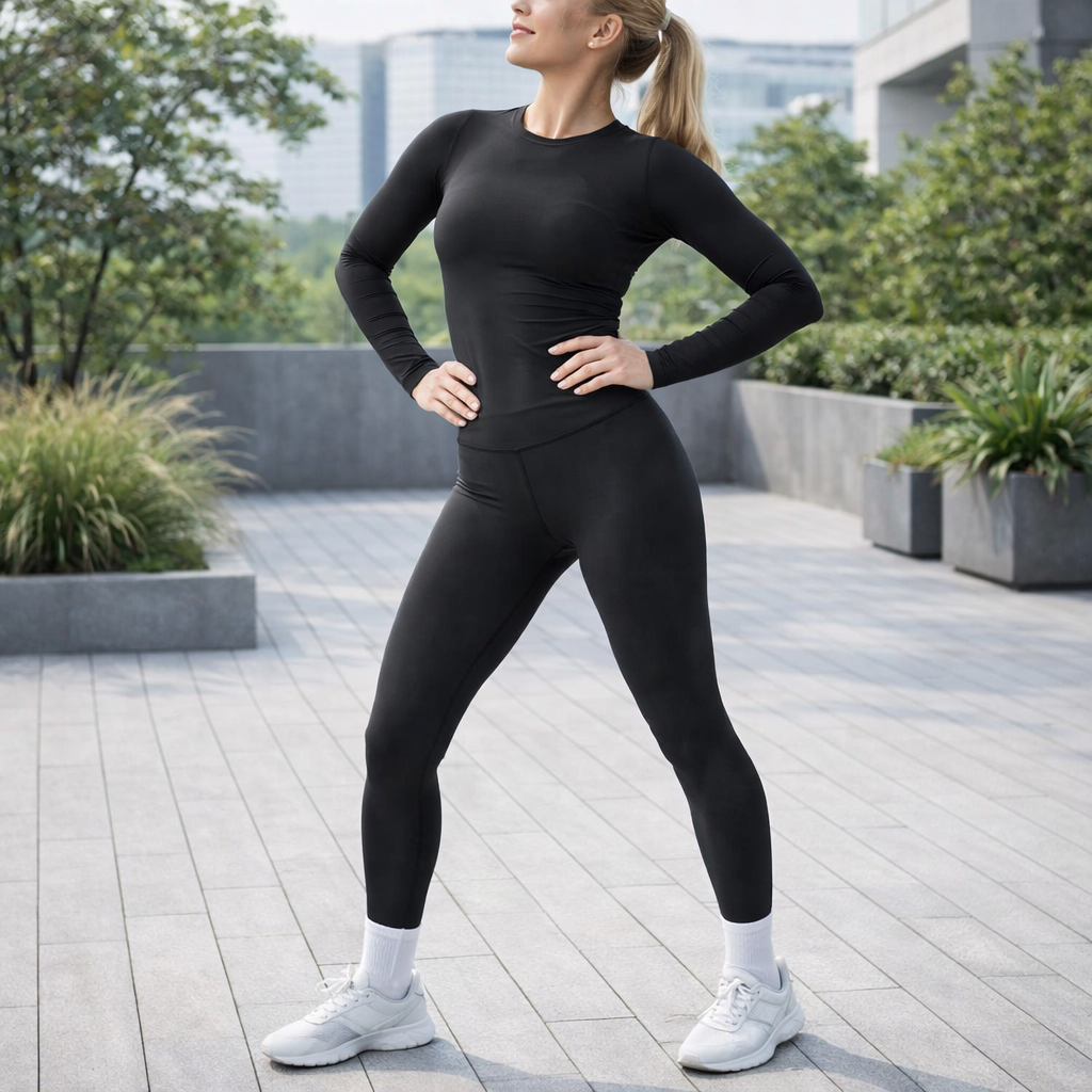Yoga Set | Women's Long Sleeve, Leggings Set | Activewear Outfit