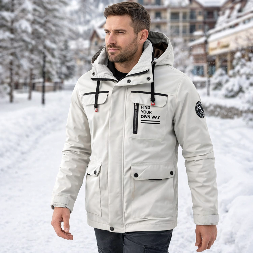 Waterproof Jacket | Men's Winter, Detachable Hood | Insulated Coat