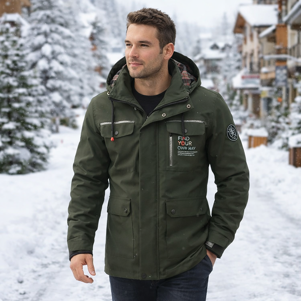 Waterproof Jacket | Men's Winter, Detachable Hood | Insulated Coat