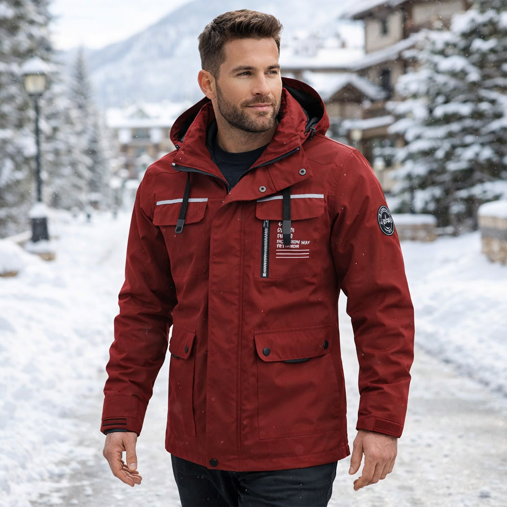 Waterproof Jacket | Men's Winter, Detachable Hood | Insulated Coat