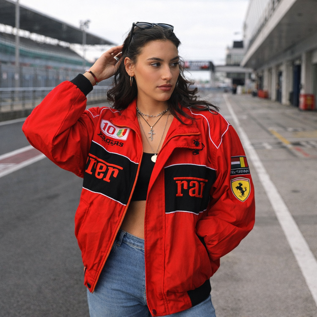 Racing Jacket | Women's Oversized, Streetwear | Casual Outerwear
