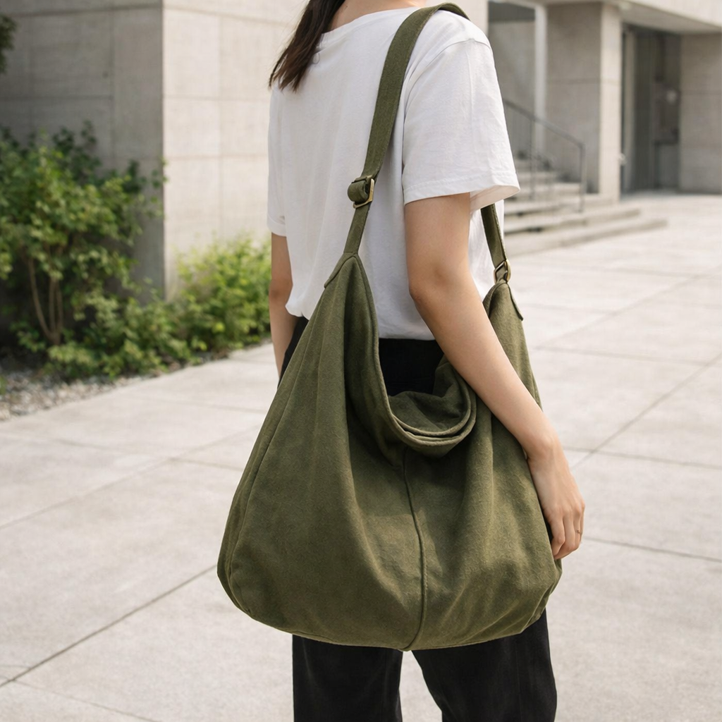 Canvas Shoulder Bag | Oversized, Casual | Tote Handbag