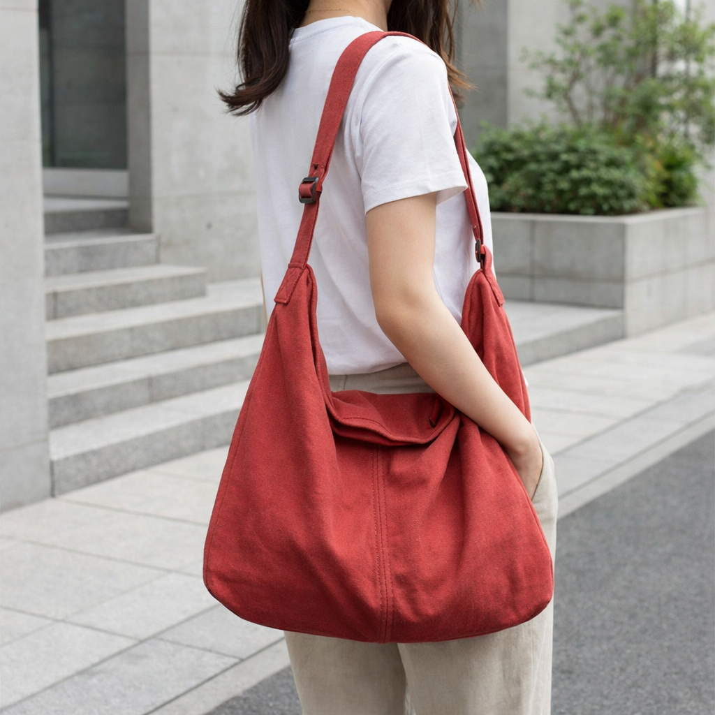 Canvas Shoulder Bag | Oversized, Casual | Tote Handbag