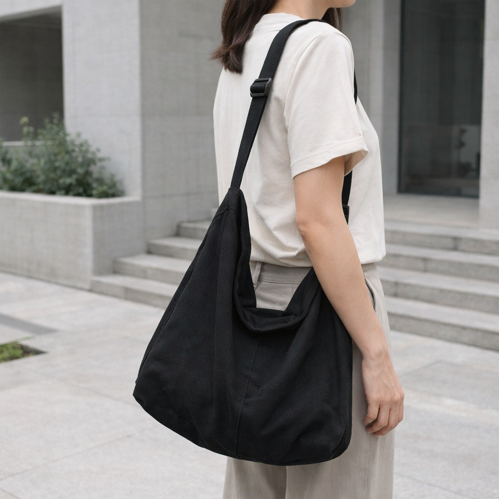 Canvas Shoulder Bag | Oversized, Casual | Tote Handbag