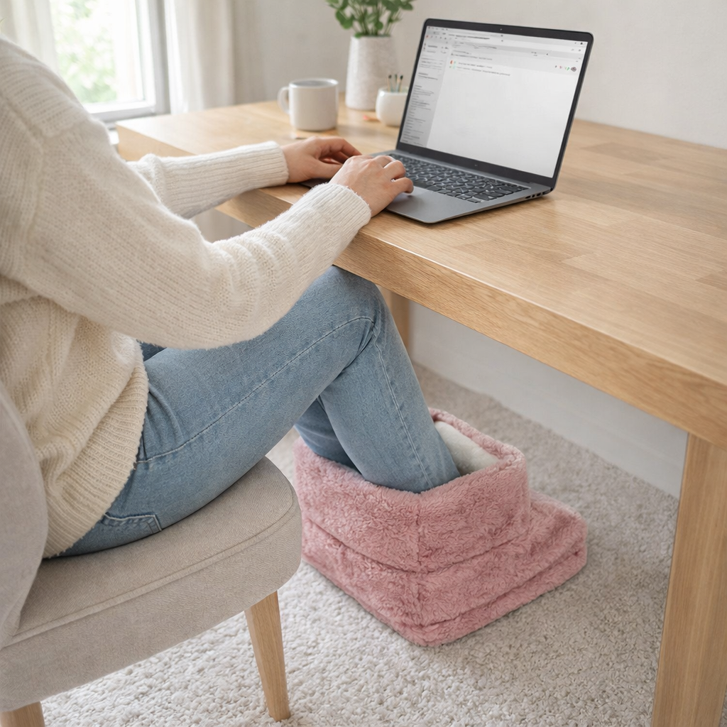 Foot warmer | Electric, cordless, heated | Cozy plush comfort