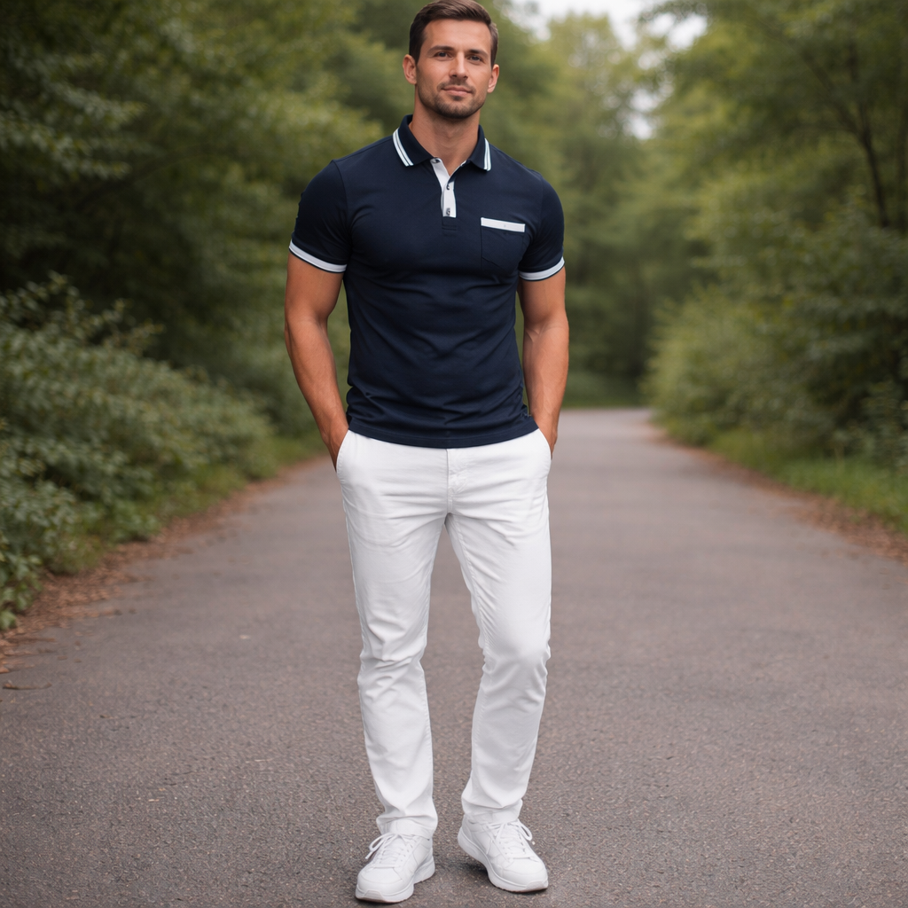 Endymion Men's Fitted Polo Shirt | Sleek & Bold Trim