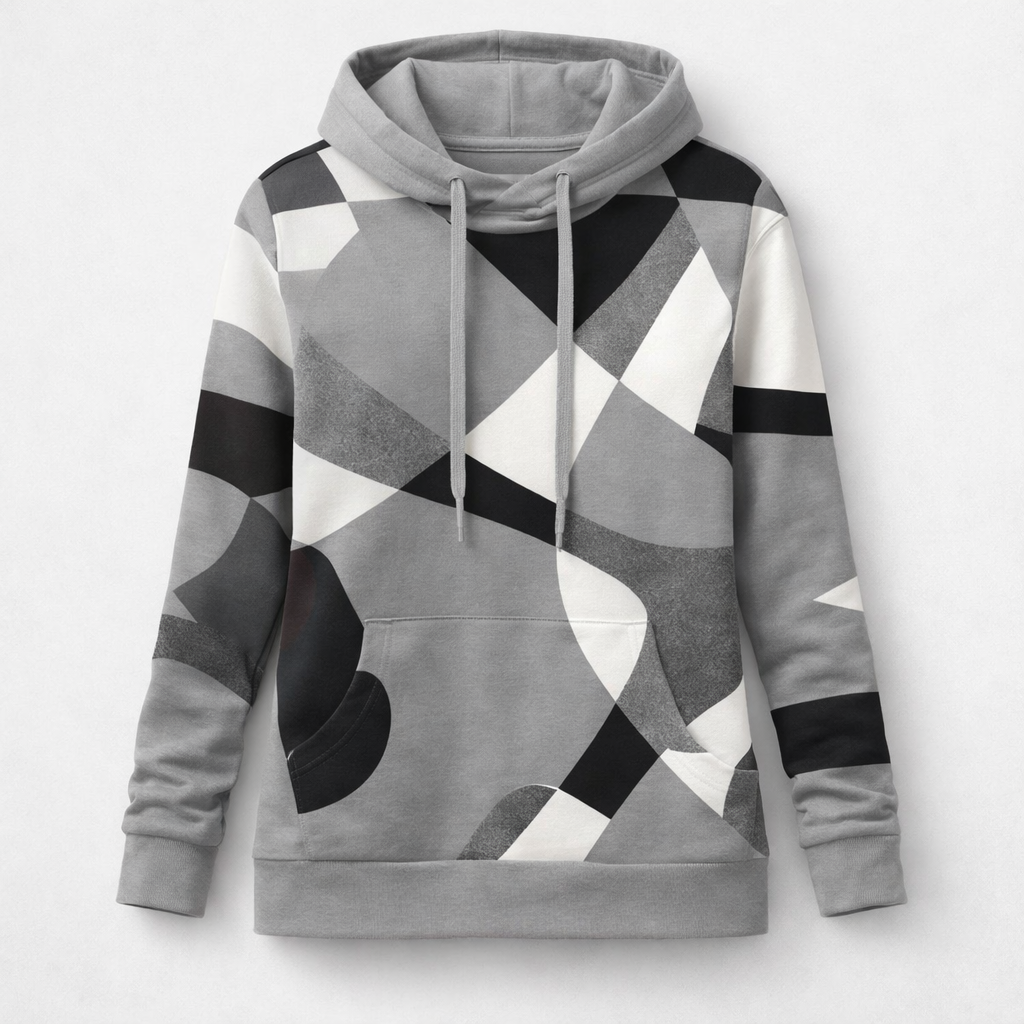 Women's Hoodie | Geometric Print | Casual Pullover Style