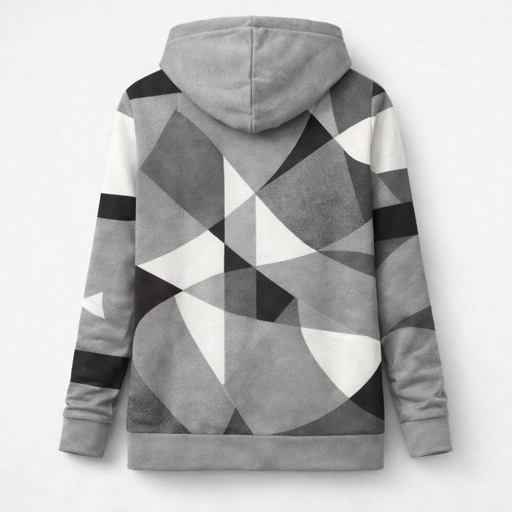 Women's Hoodie | Geometric Print | Casual Pullover Style